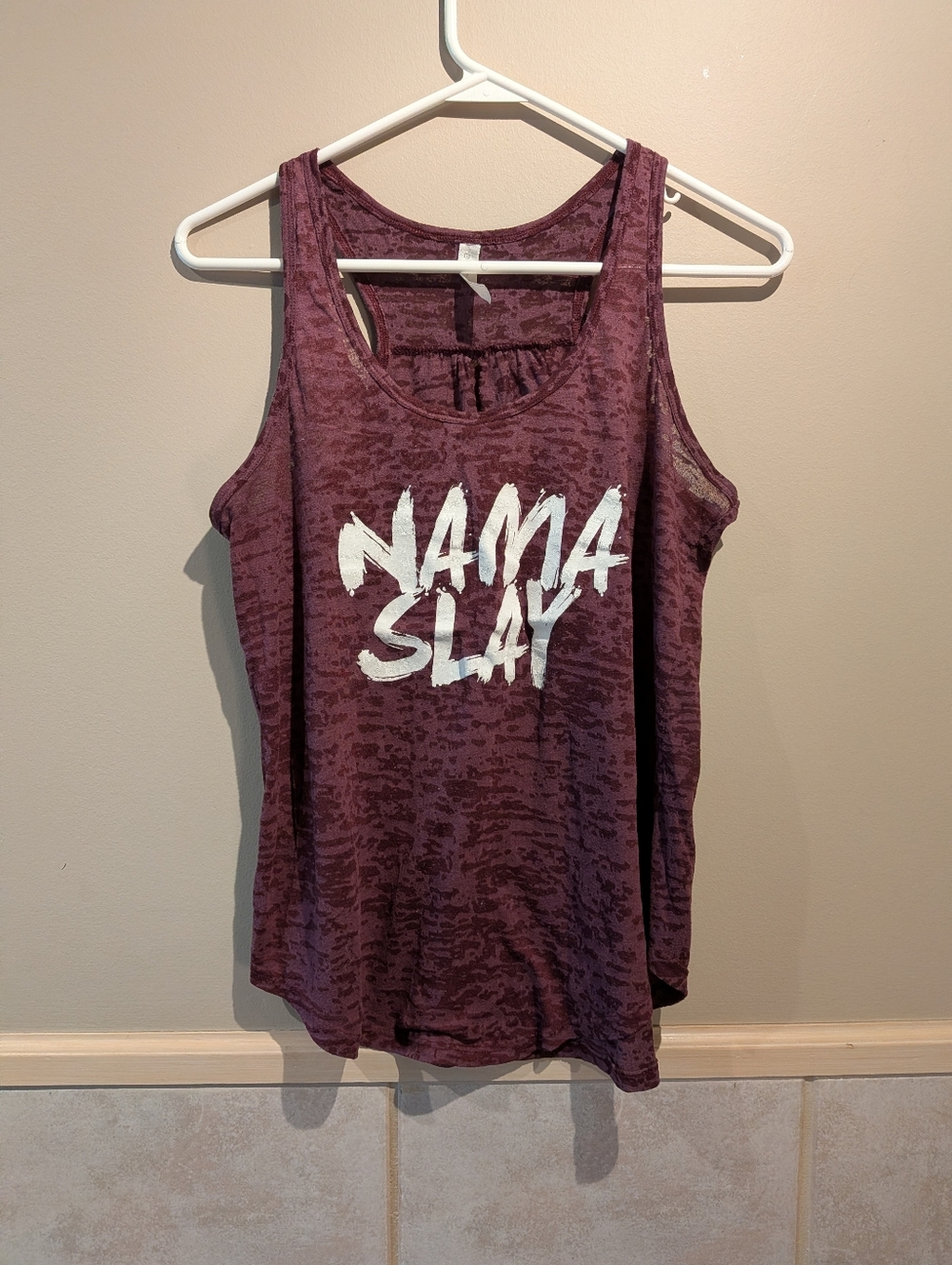 Lightweight Racerback "Nama-slay" Tank, Maroon, Size L